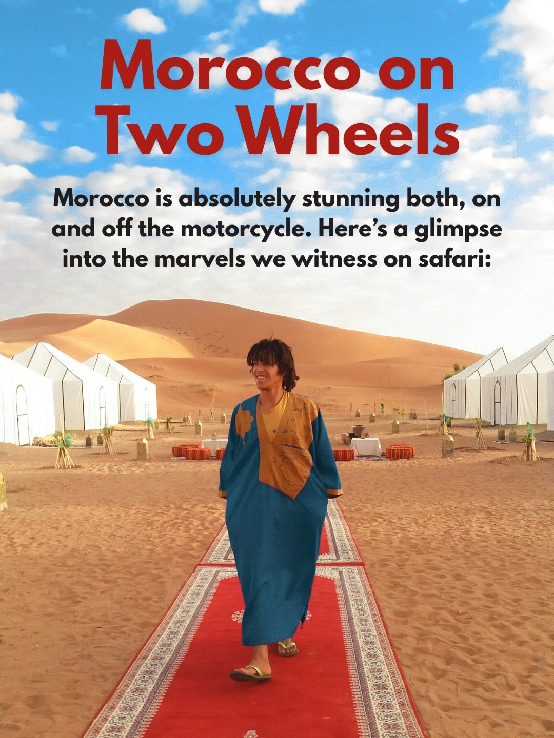 Morocco is the kind of destination that keeps you curious from the moment you arrive. It has the variety every motorcycle rider dreams of: twisting roads in the Atlas Mountains, wide-open desert views, lush pockets of green in the valleys, the blue c