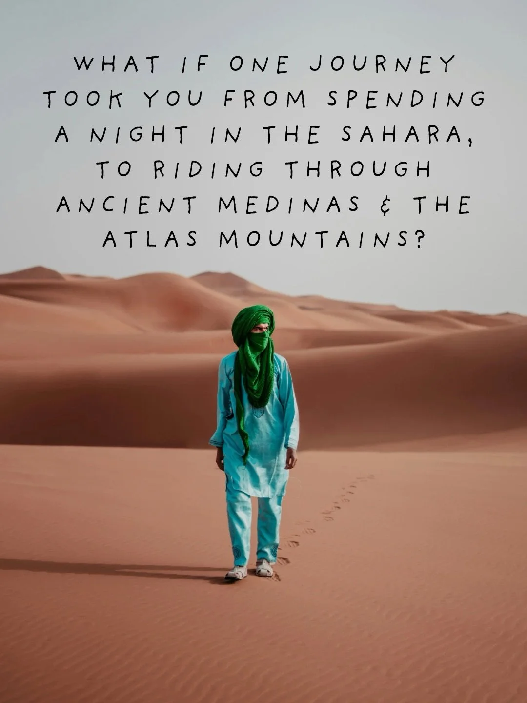October 12 to 31, 2026. Three weeks riding through a country that makes you feel like it was meant to be explored on two wheels. 

We start in Casablanca and from there it just keeps getting better. Imperial cities like Fes and Marrakech where you ca
