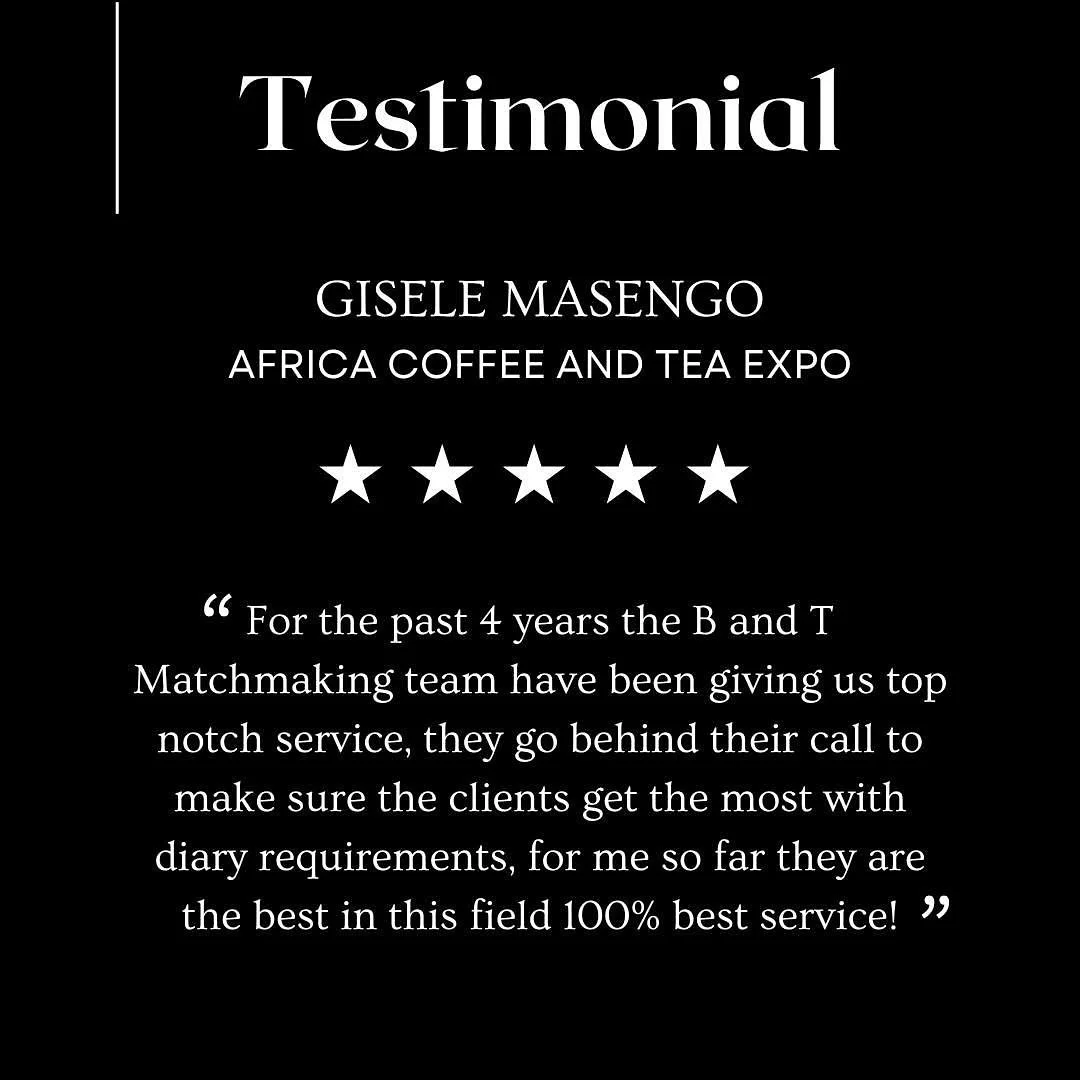 Thank you, Gisele Masengo for your kind words! 🙌 We’re proud to have provided top-notch B2B matchmaking services over the past few years, ensuring participants maximize their networking opportunities. 
Here’s to many more successful con