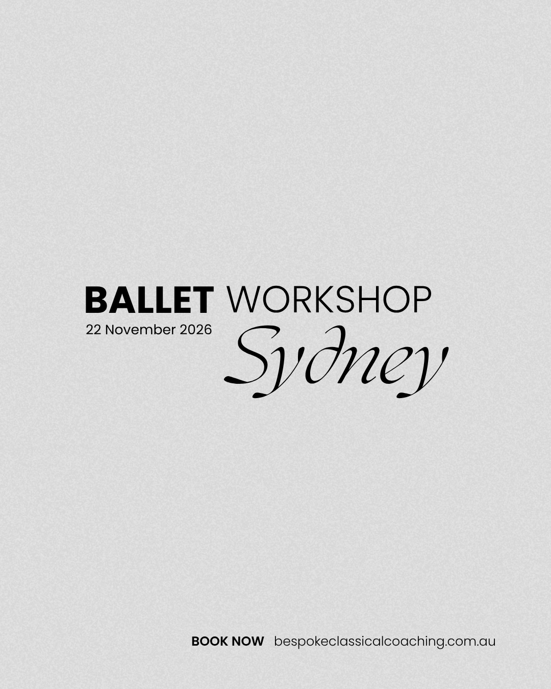 Sydney Senior 1 Day Workshop Ages 12+