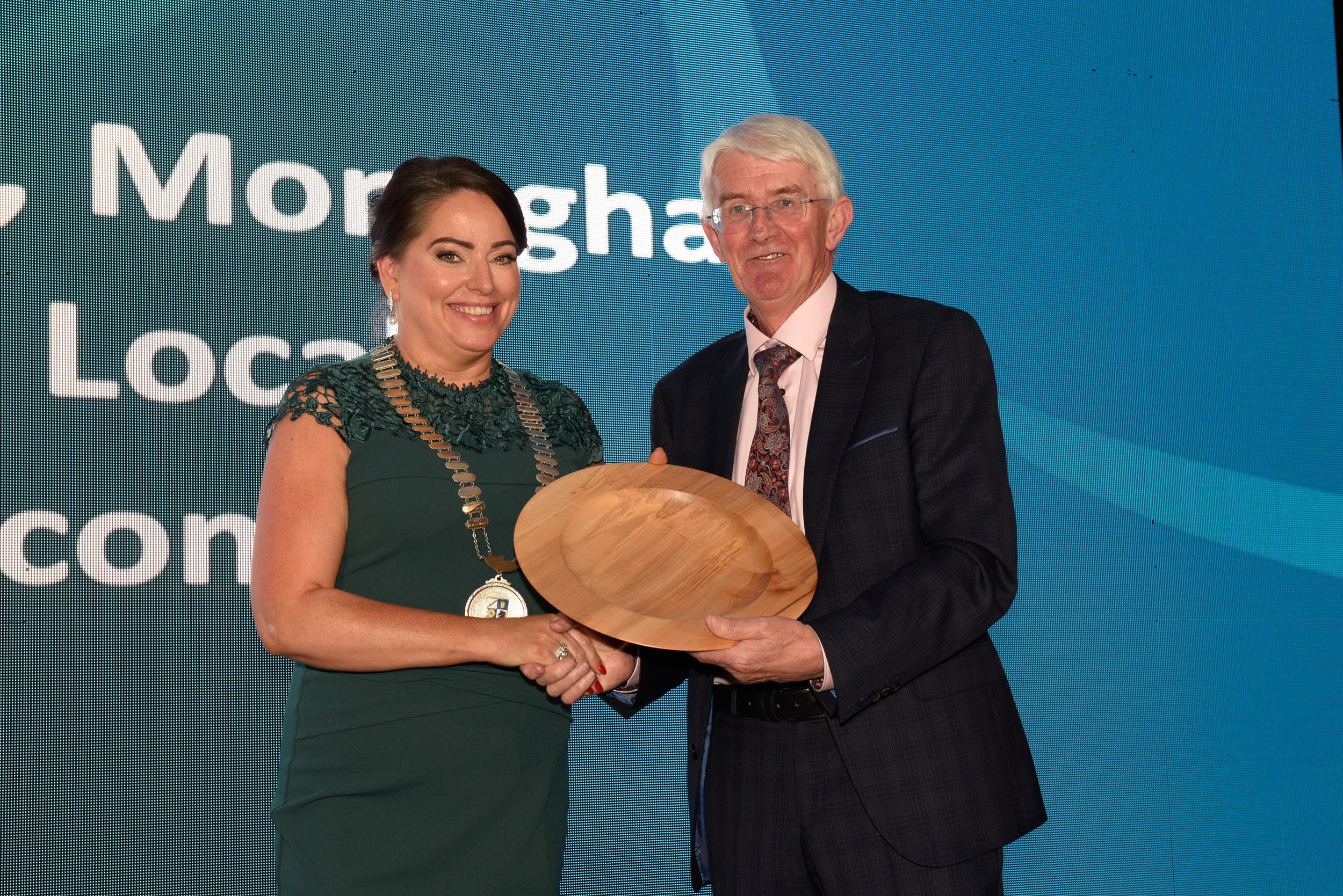 Cllr Cathy Bennett, Cathaoirleach of Monaghan County Council and Tom Dowling, Pride of Place Chairperson.