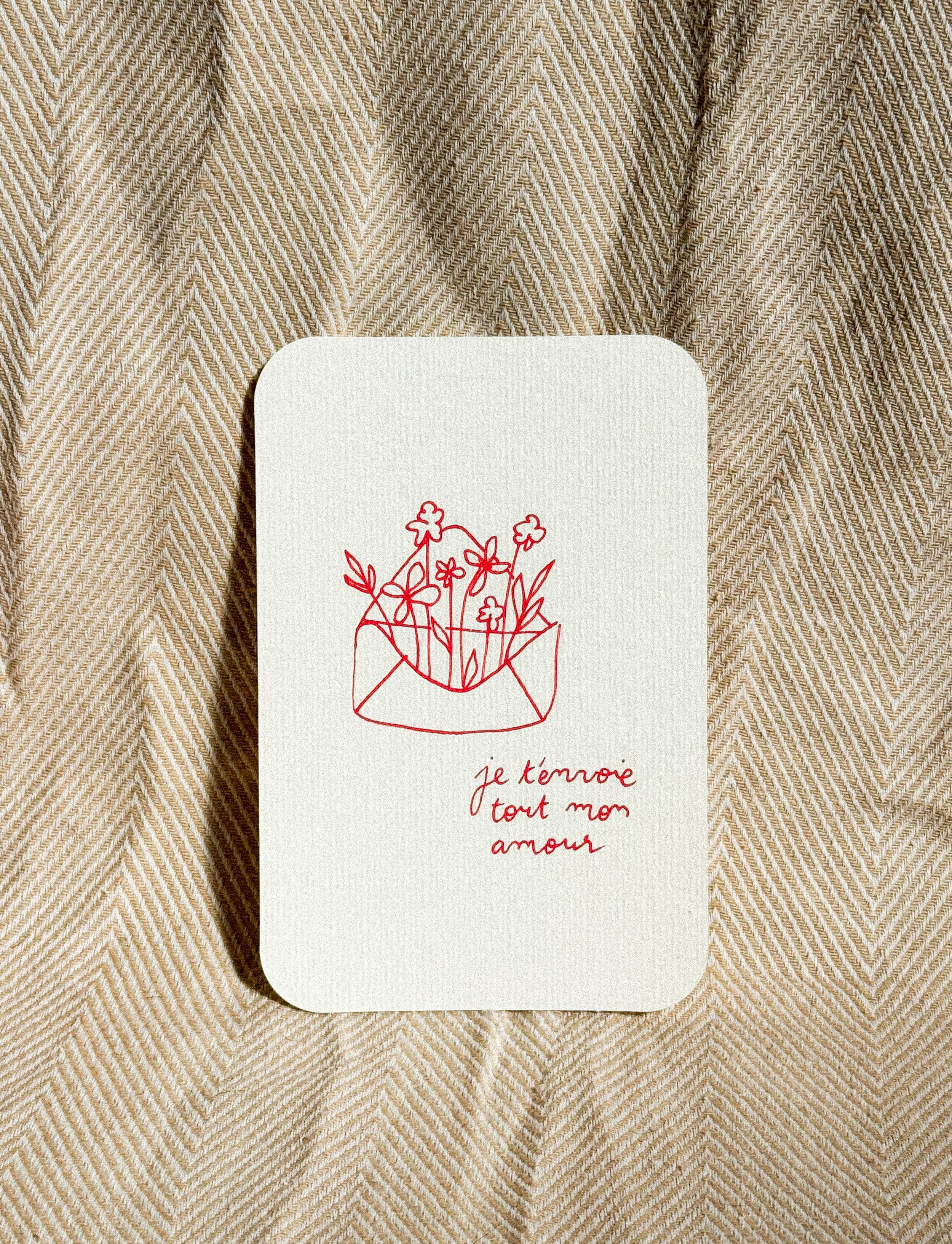 carte A6 - je t’envoie tout mon amour