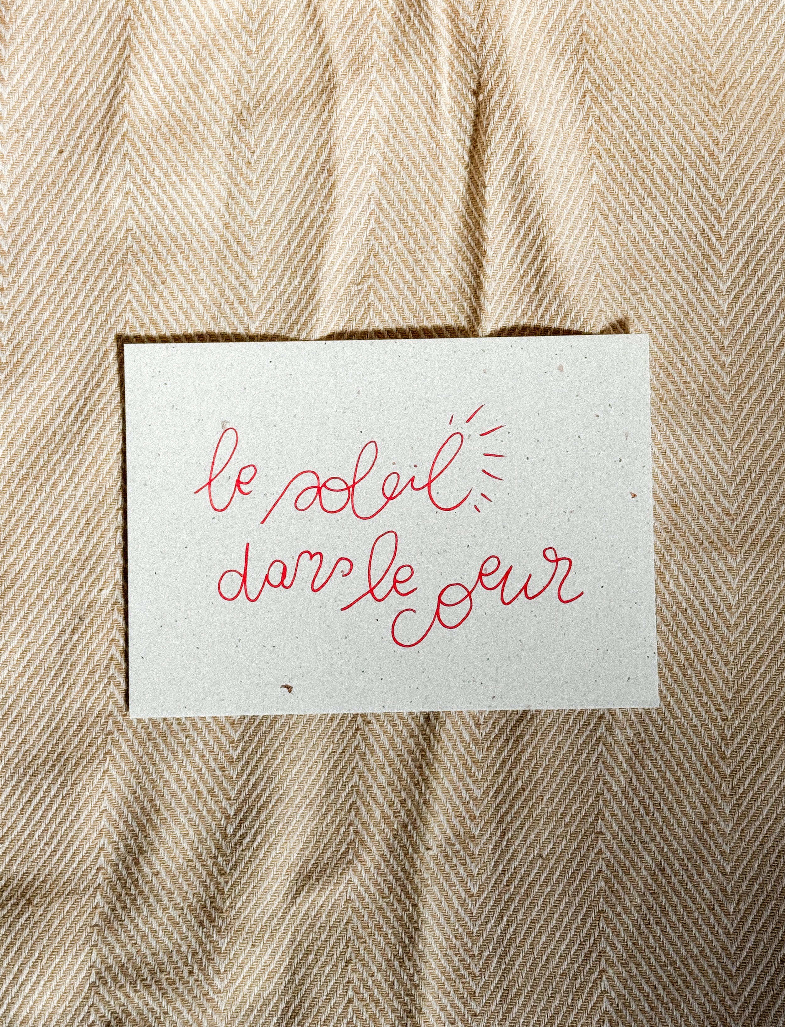carte A6 - le soleil dans le coeur