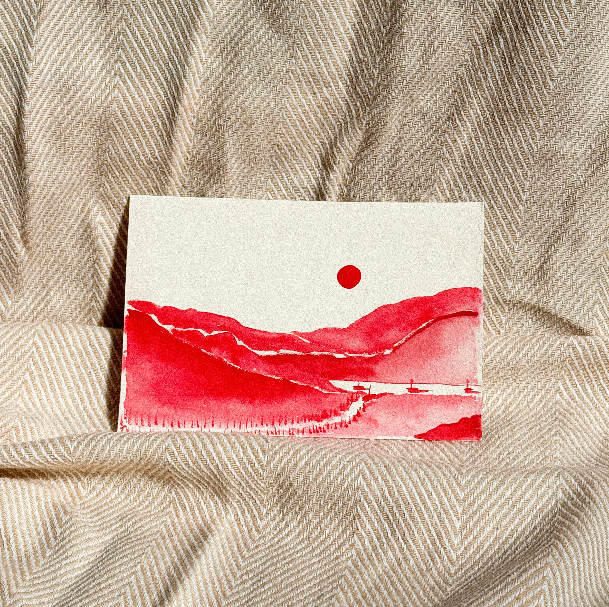Carte - souvenir rouge écarlate