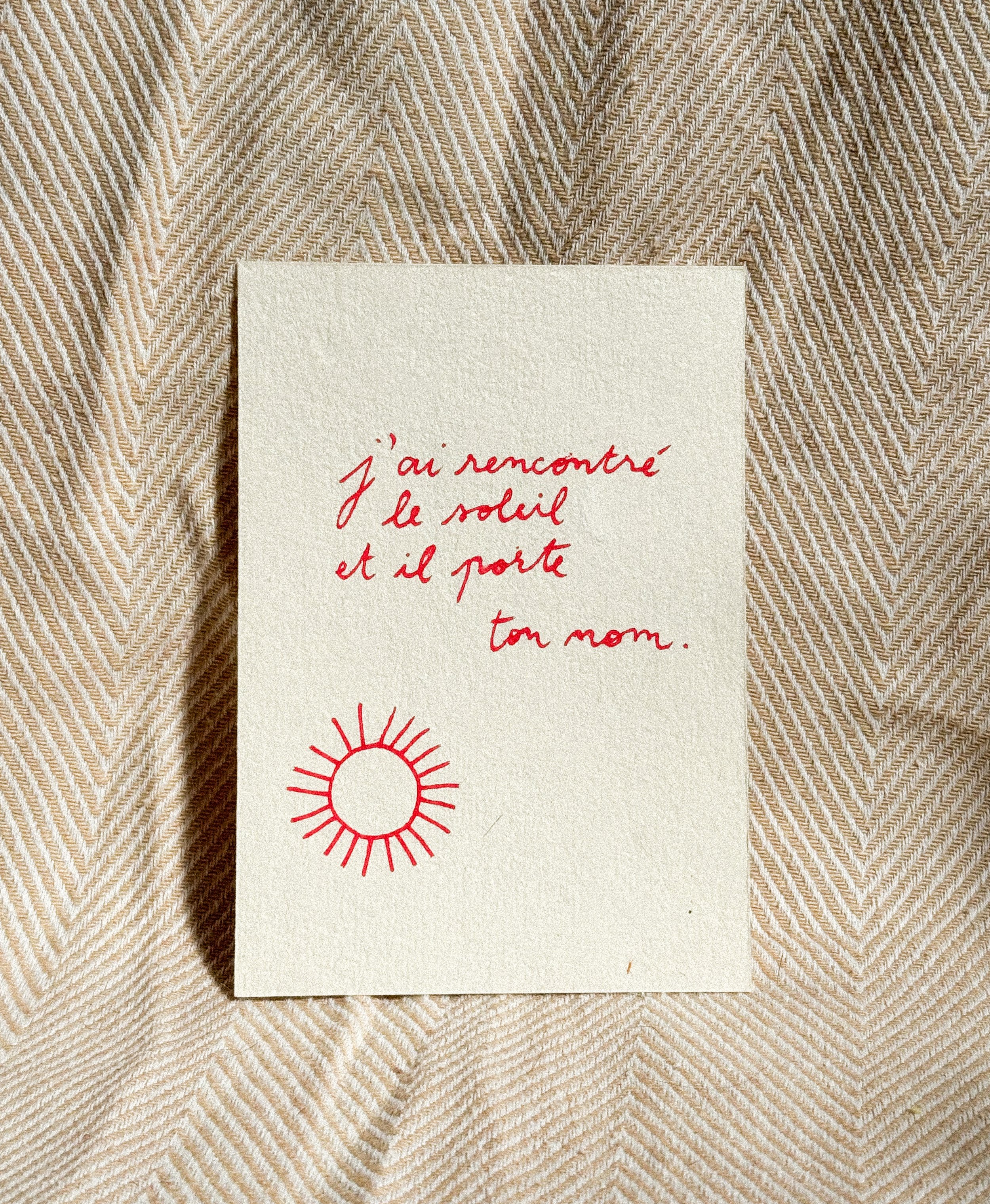 carte - le soleil porte ton nom