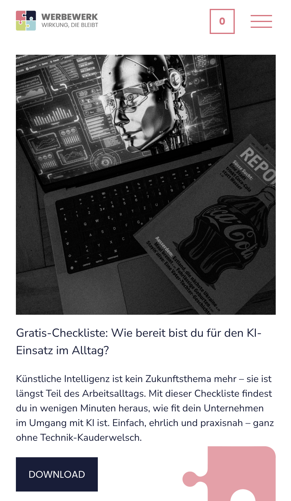 Mobile-Ansicht werbwerk.be