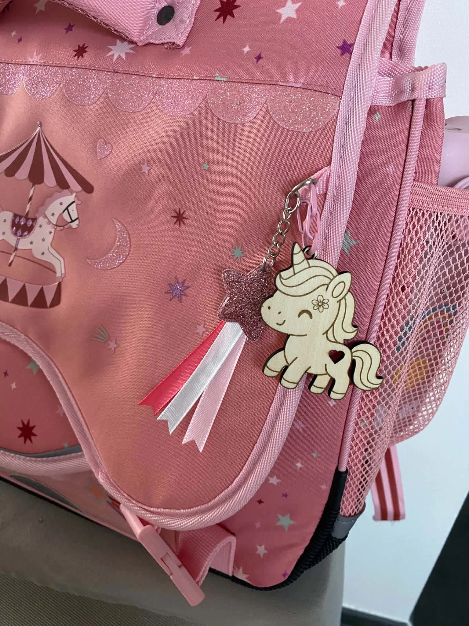 étiquette - sac - enfant - bois - gravé