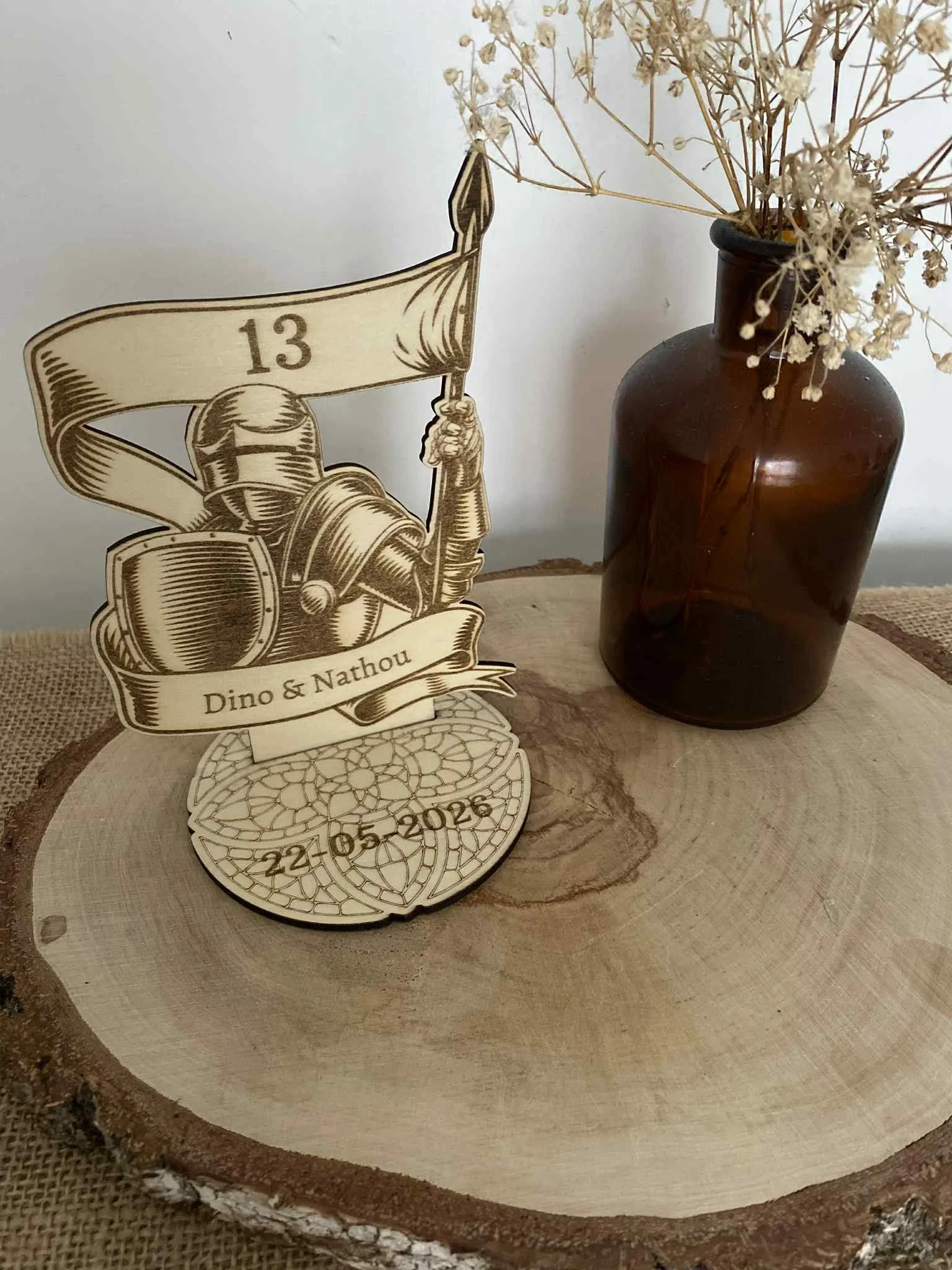 numéro de table - mariage - médiéval - chevalier - fantaisie -décoration