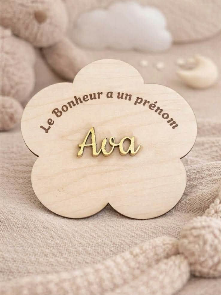pancarte - carte-naissance-prénom-bois-personnalisé-cadeau-or-gravure-décoration-bébé-souvenir-fille-plaque naissance-babyshower