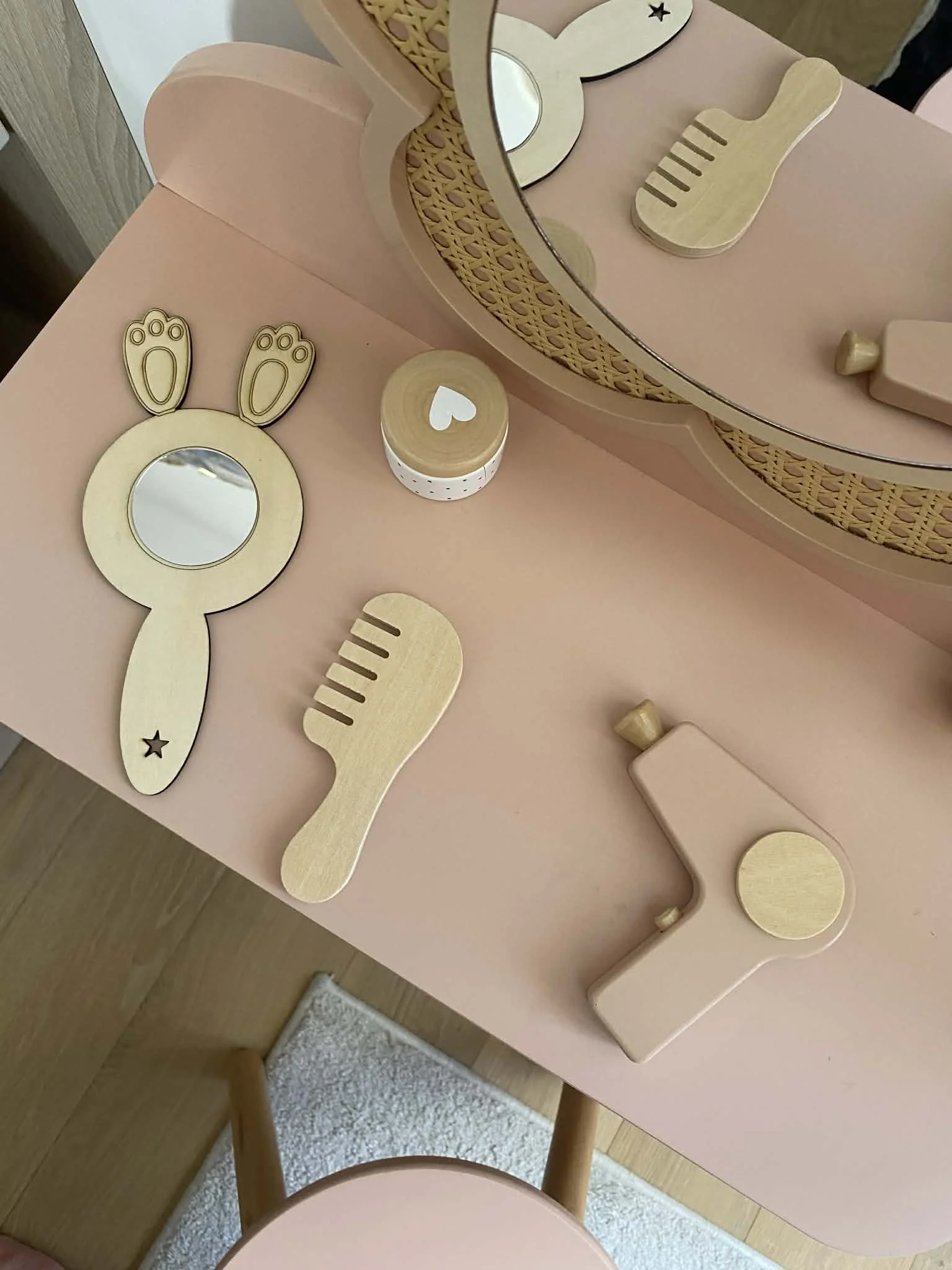 Miroir - lapin - paques - enfants- fille- décoration - princesse