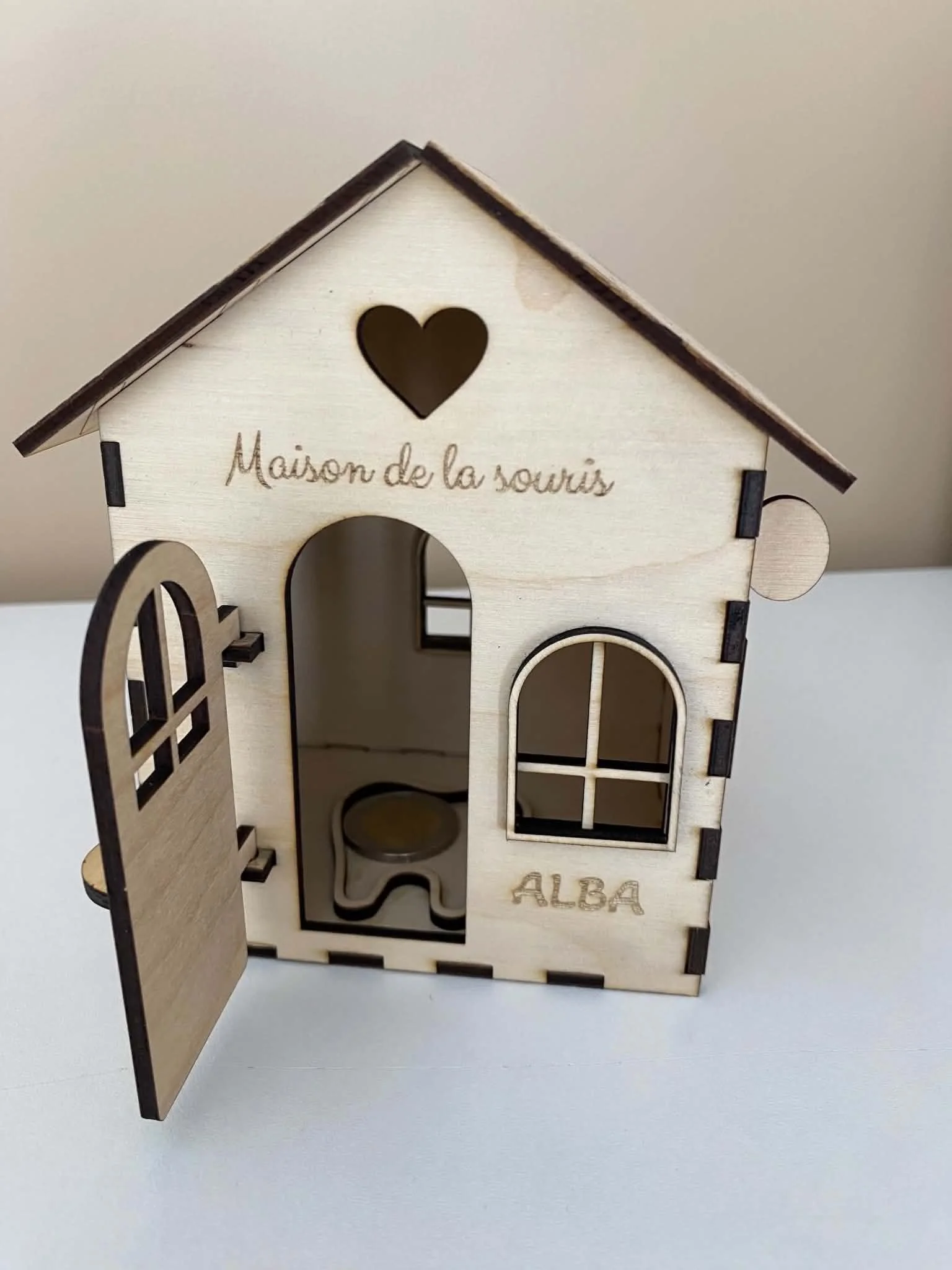maison petite souris - boite à dents - petite souris - décoration - chambre - enfant - bois