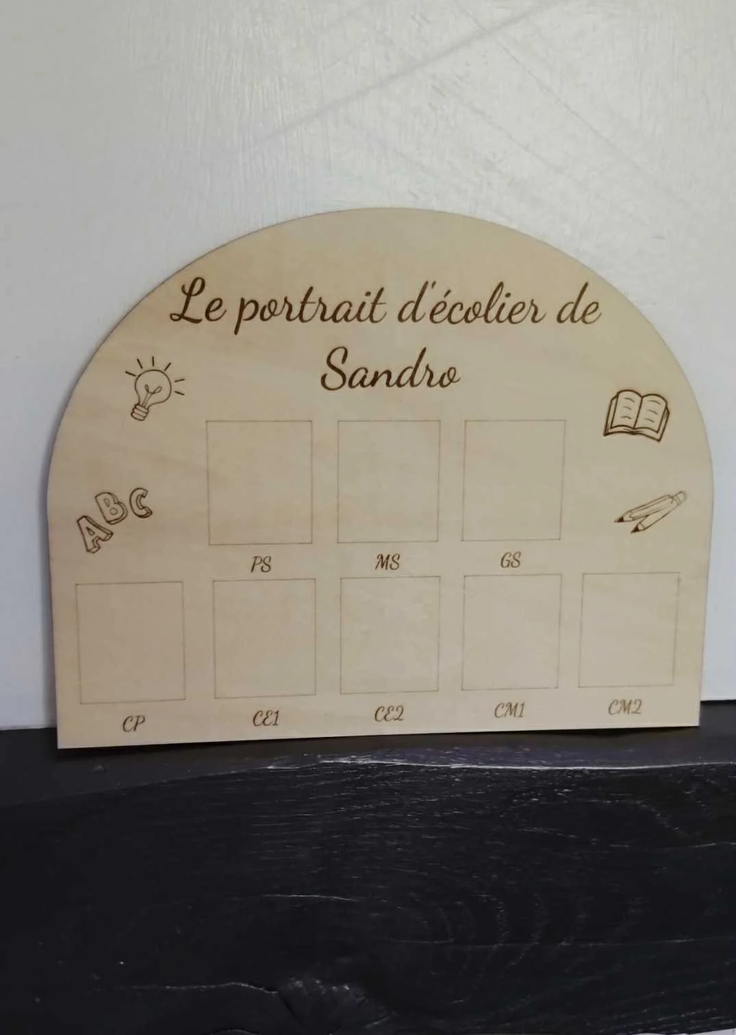 tableau- photo scolaire-personnalisée-prénom-photo de classe