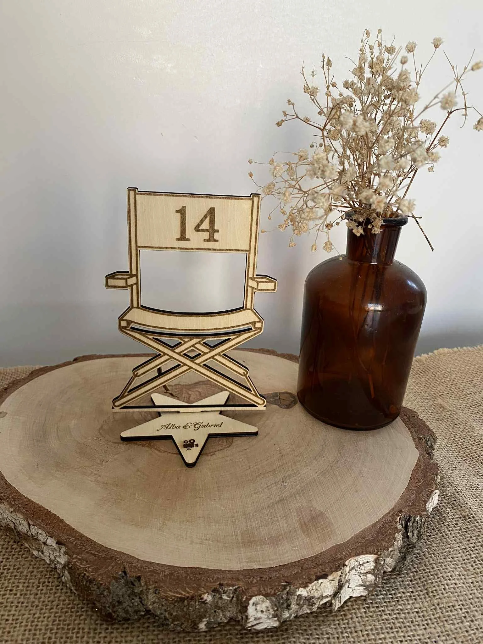 numéro de table-décoration -art de la table-mariage-cinéma