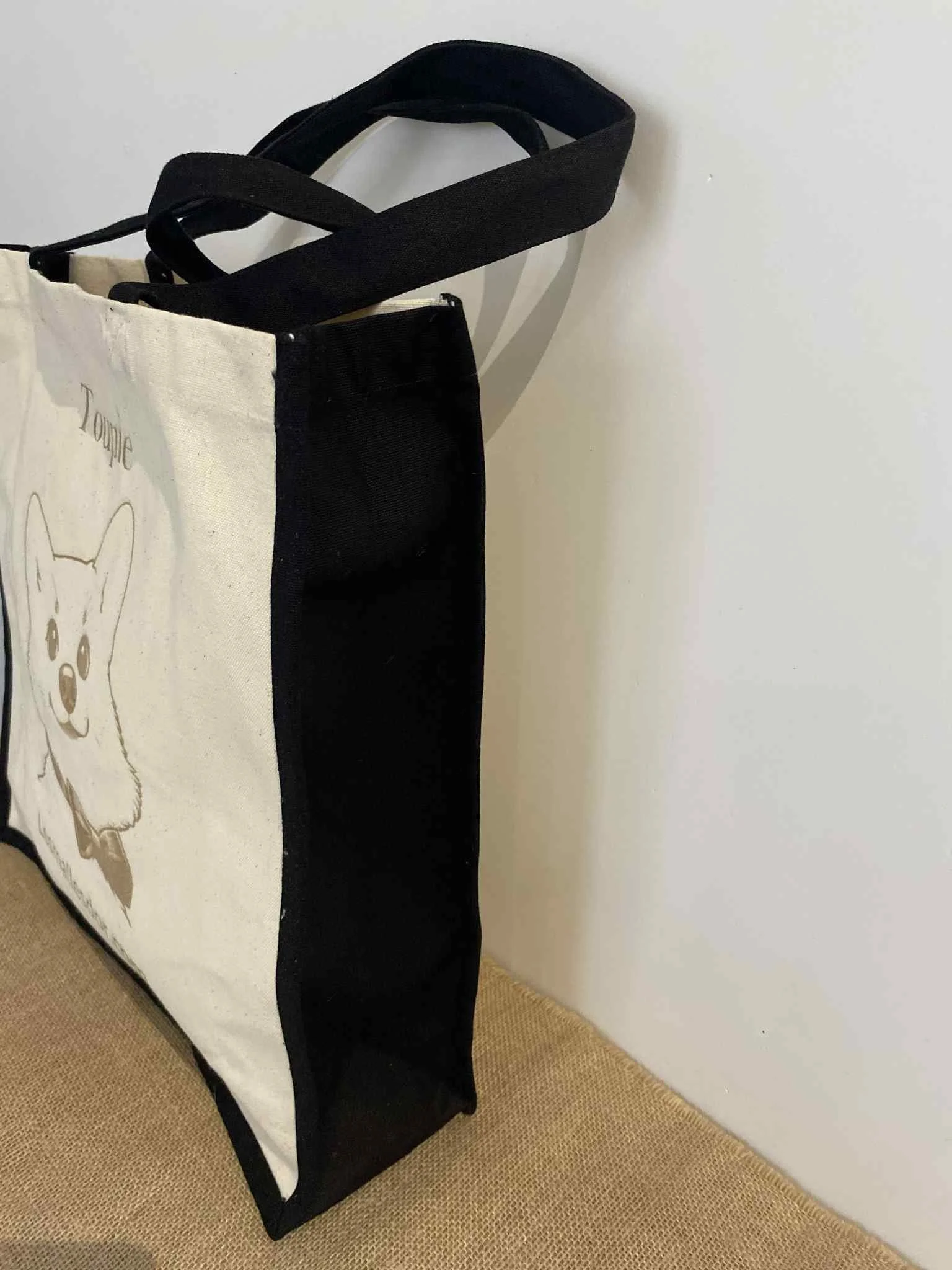 sac tissu-personnalisation - prénom chien - race chien-décoration-cadeau-souvenir