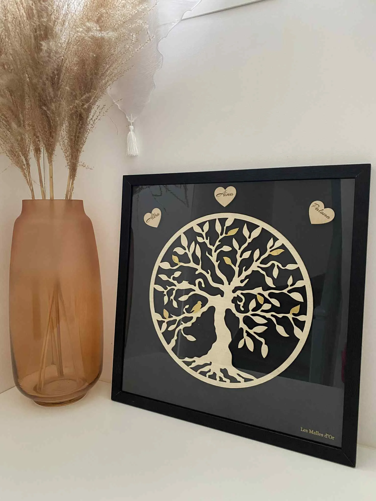 cadre-arbredevie-personnalisé-famille-gravure-bois-décoration