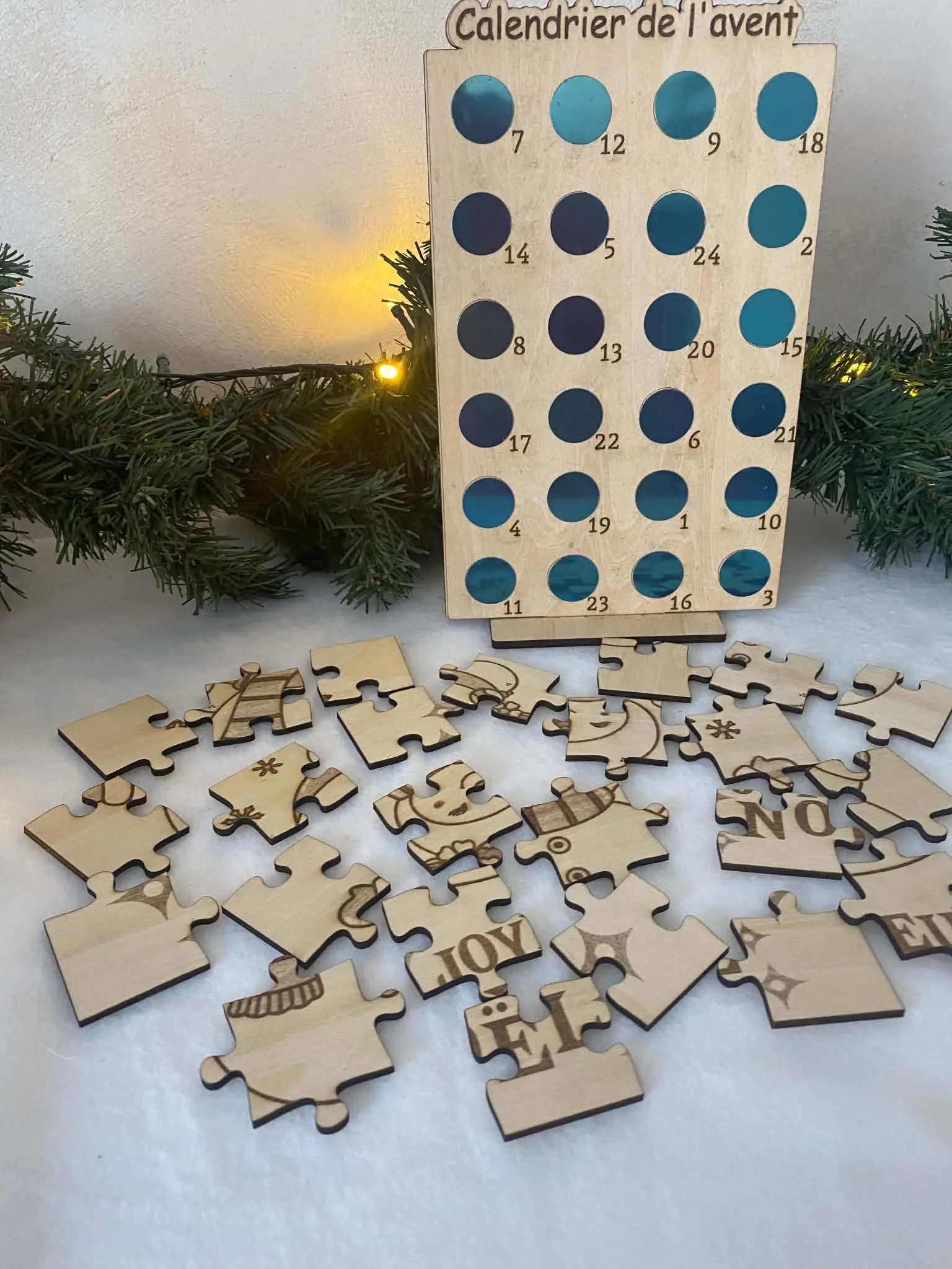 calendrier de l'avent - puzzle - bois - noël - original