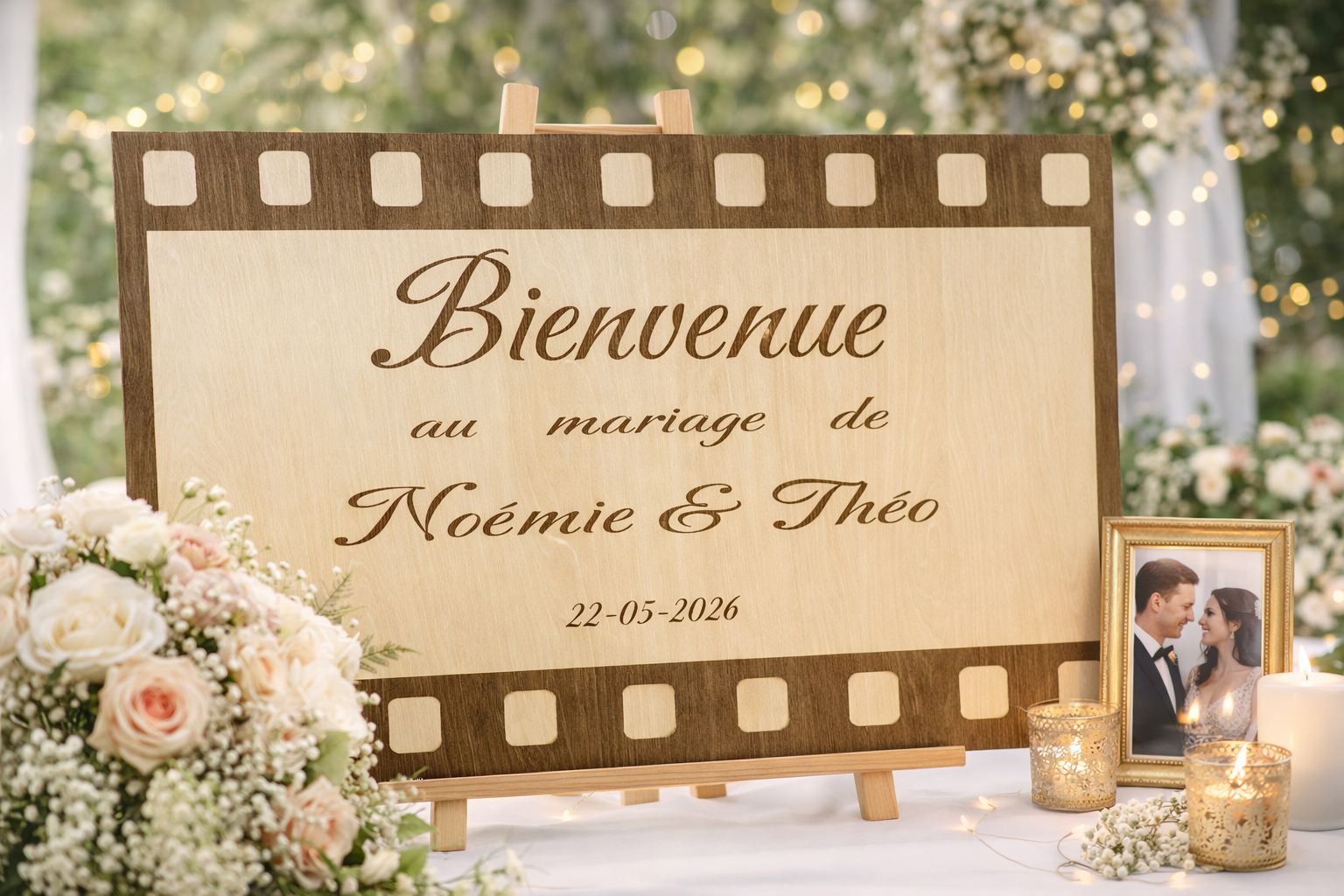 Panneau de Bienvenue mariage – Thème cinéma