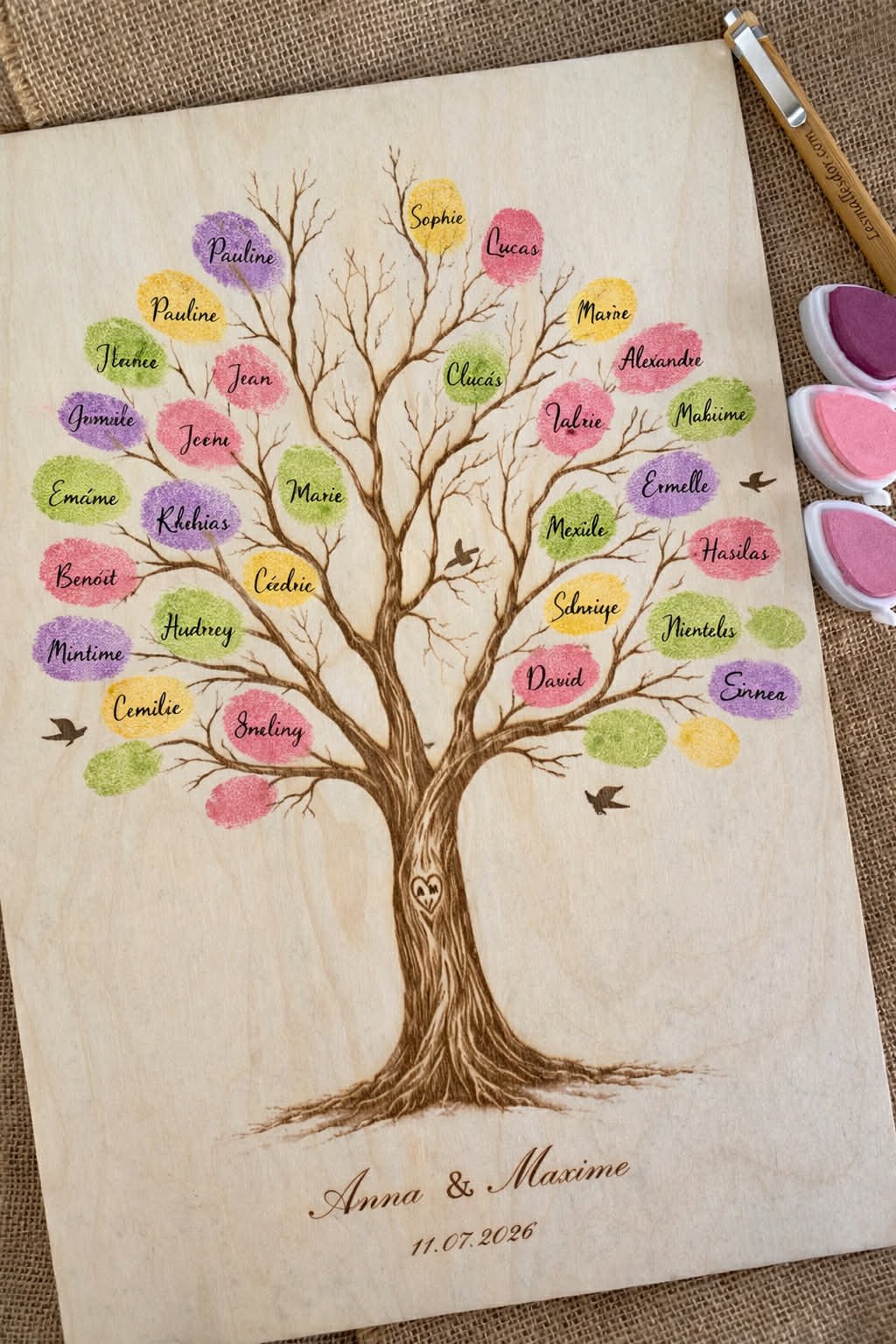 Livre d'or arbre à empreintes