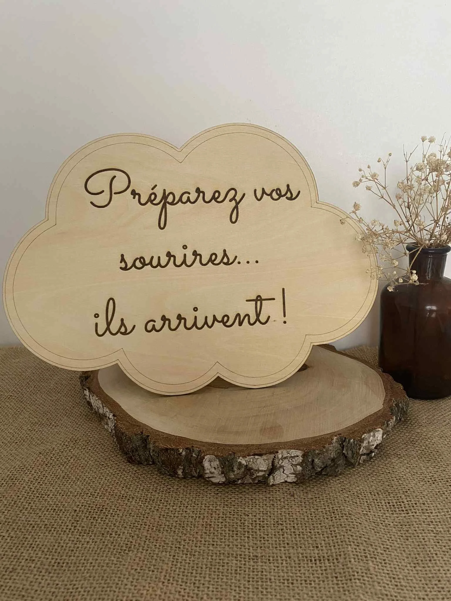 Pancarte nuage pour entrée des mariées - enfant d'honneur