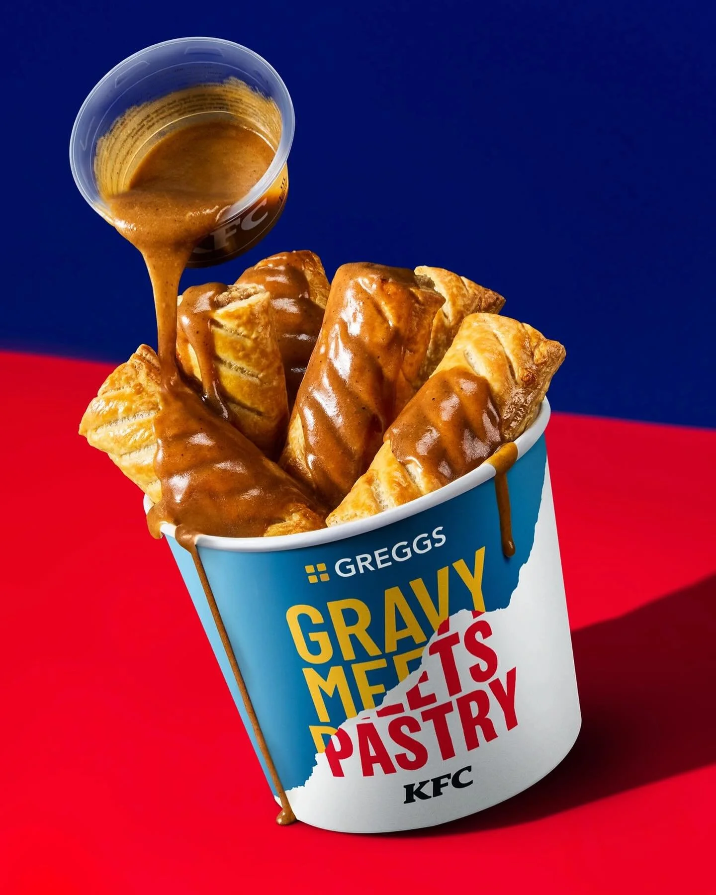 Collab of the (last) week. @kfc_uki and @greggs_official teamed up to create the perfect accompaniment to dunk your sausage rolls into. It&rsquo;s the love affair we didn&rsquo;t know we needed, a bucket of sausage rolls and a pot of KFC gravy&hellip