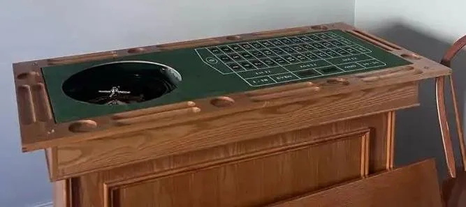 Solid Oak Wood Bar w Casino Table (5).jpeg