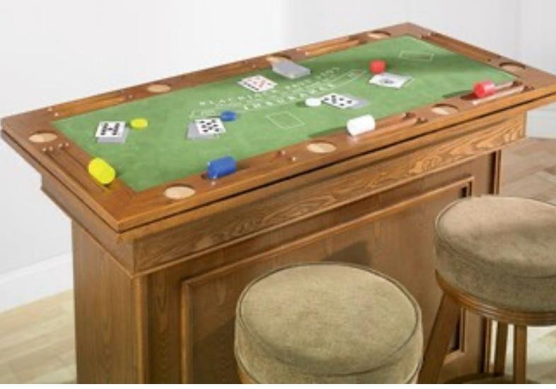 Solid Oak Wood Bar w Casino Table (10).jpeg