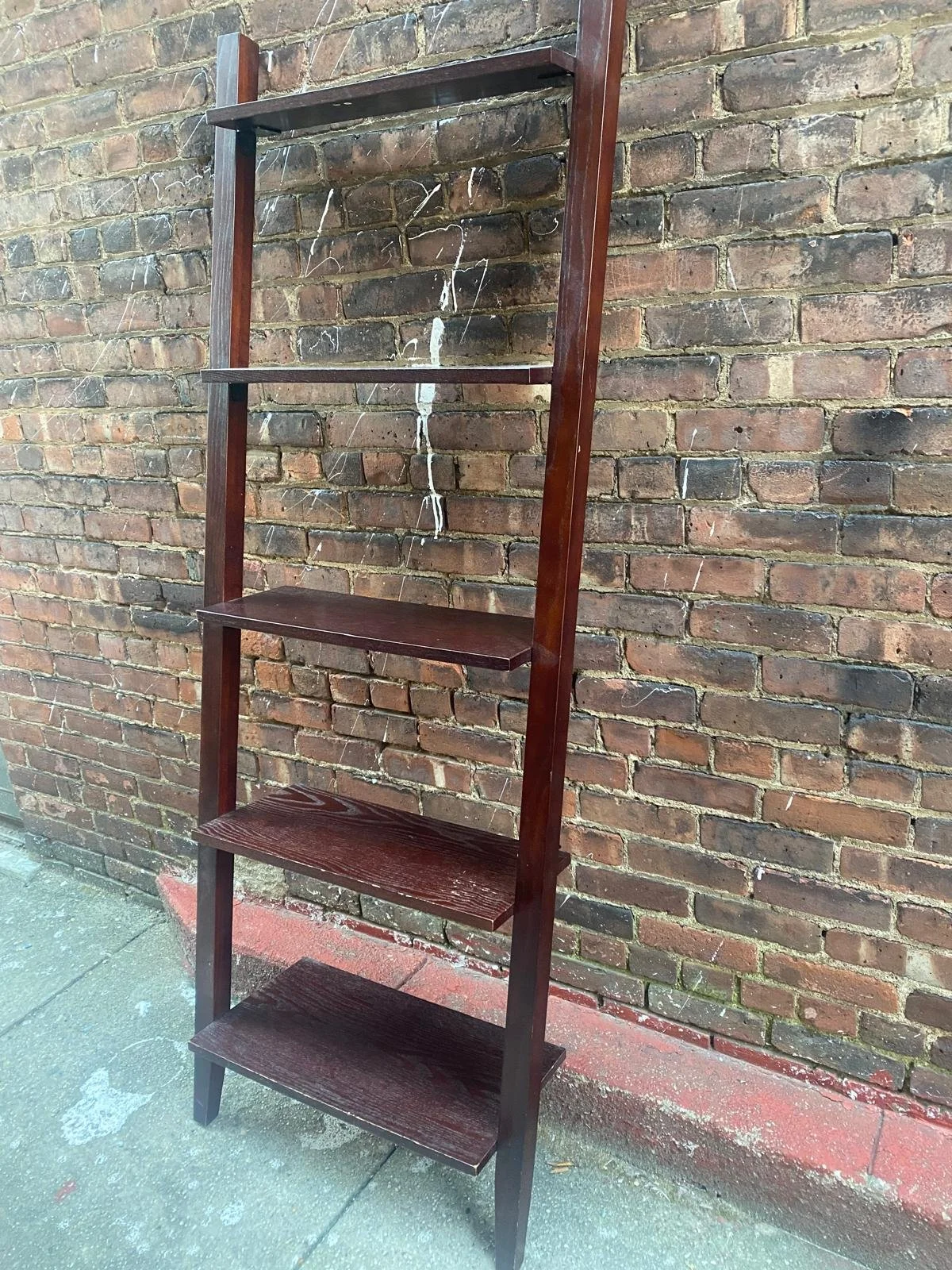 Solid Wood Cherry Leaning Bookshelf