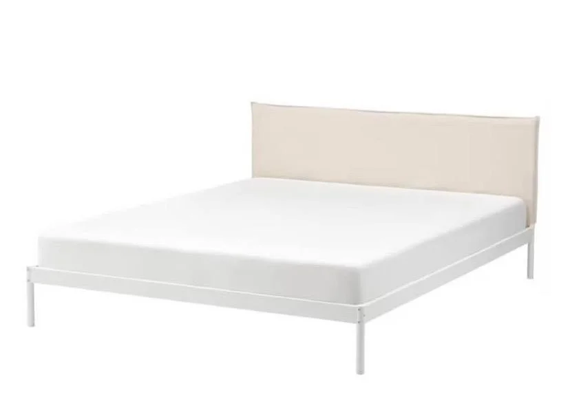 Solid Sturdy Full Size Bed Frame (Cream)