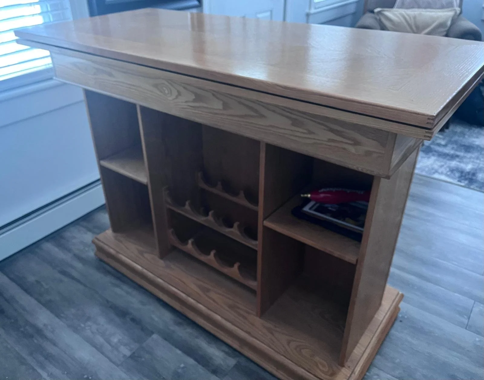Solid Oak Wood Bar w Casino Table (2).jpeg