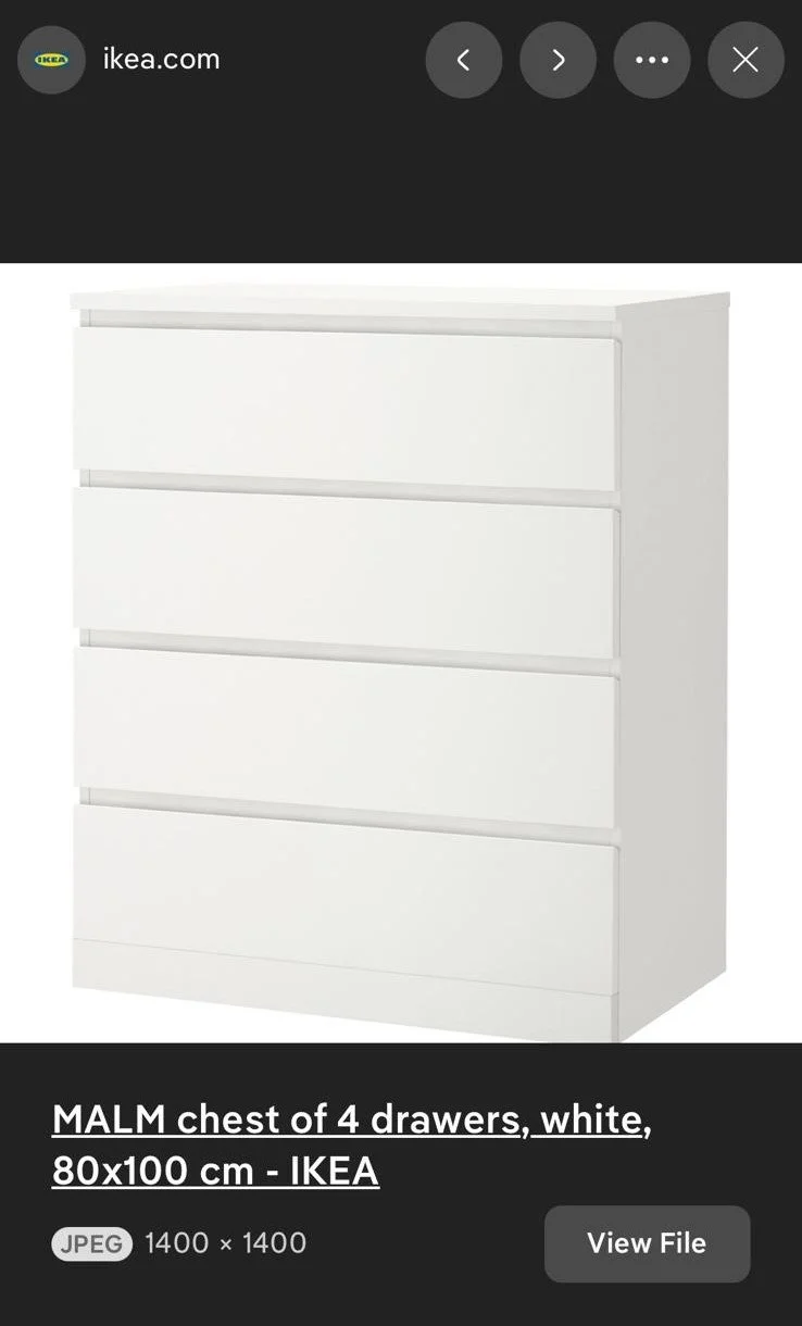 White 4 Drawer Solid Dresser (1).jpeg