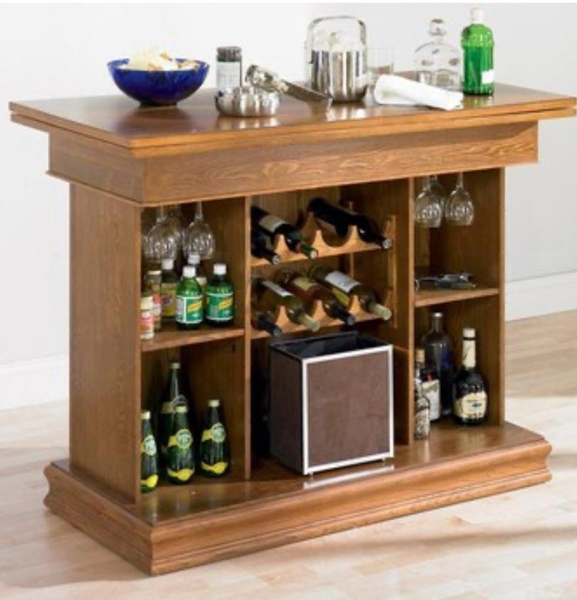 Solid Oak Wood Bar with Casino Table
