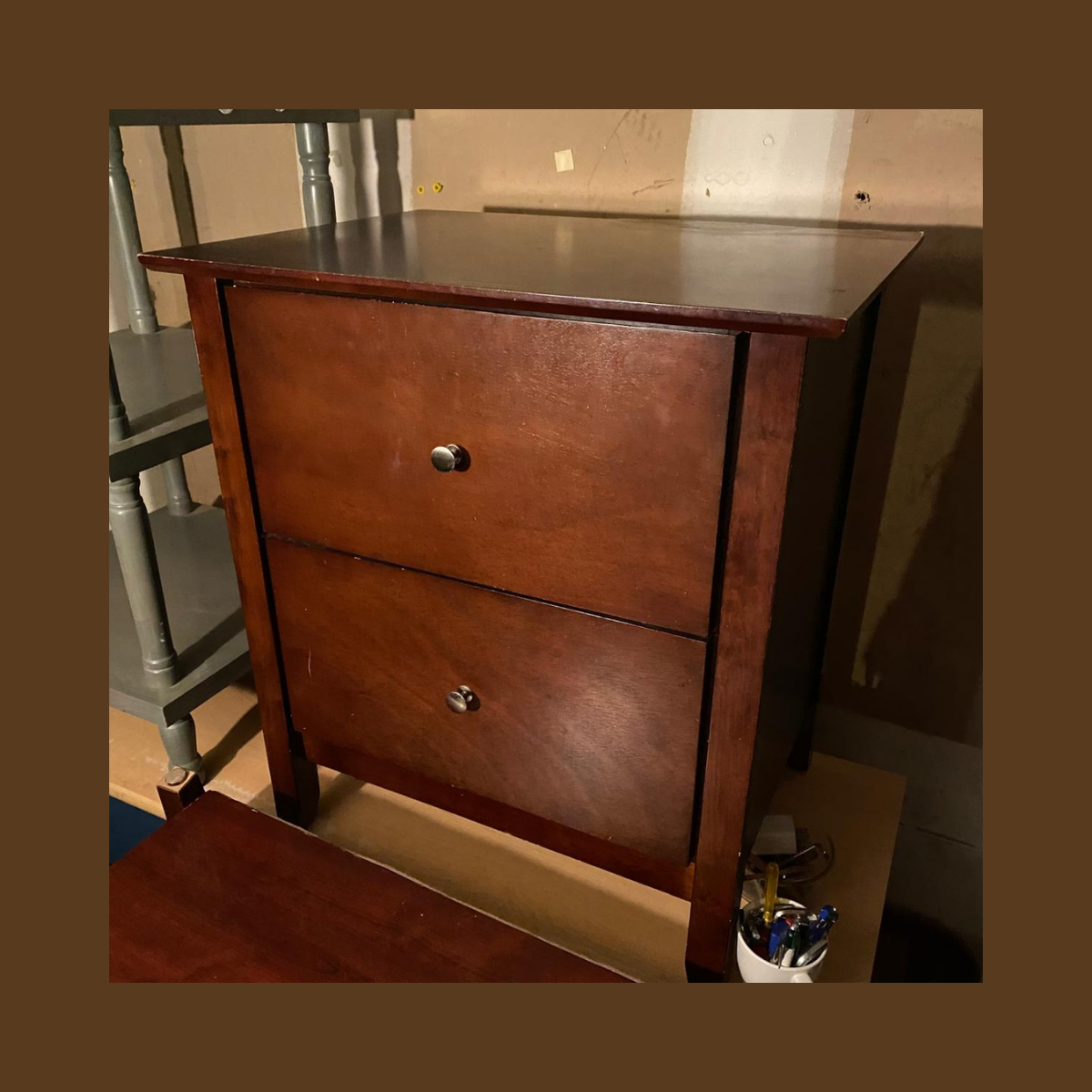 Two Drawer Solid Wood Cherry Side Table.png