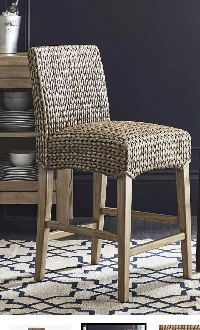 Pottery Barn Seagrass Bar Height Stools (x2) (7).jpeg