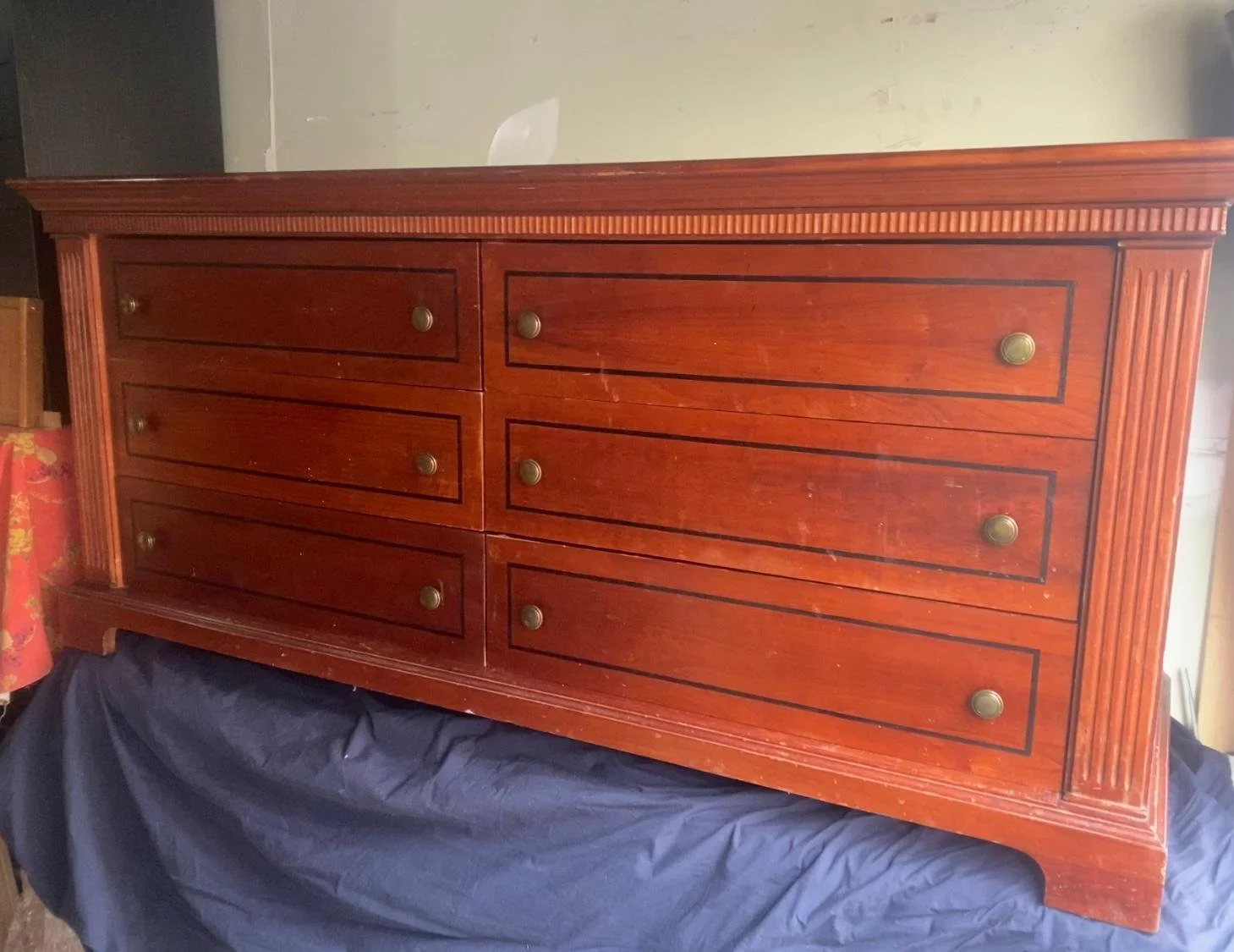 Solid Wood Cherry Long 6 Drawer Dresser (1).jpeg