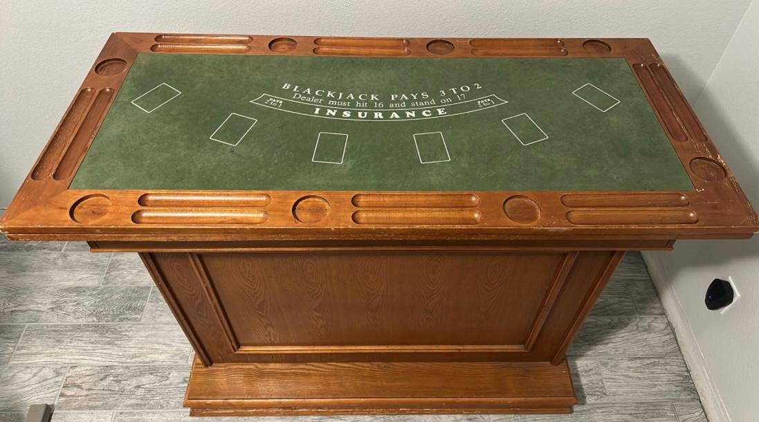 Solid Oak Wood Bar w Casino Table (12).jpeg