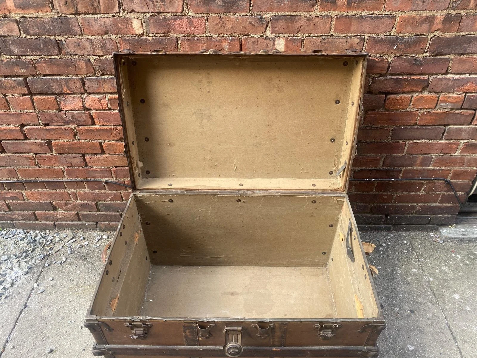 Antique Large Solid Wood and Brass Trunk (5).jpg