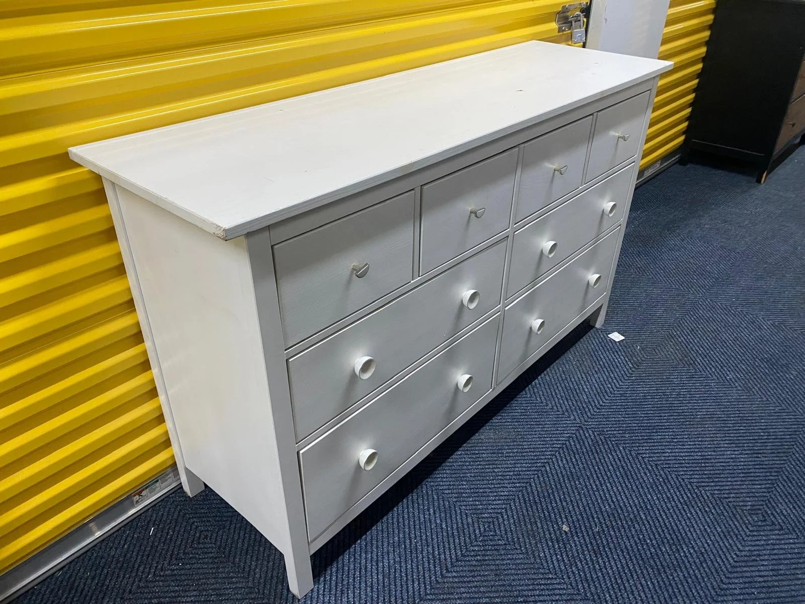 White Solid Wood 8 Drawer Dresser