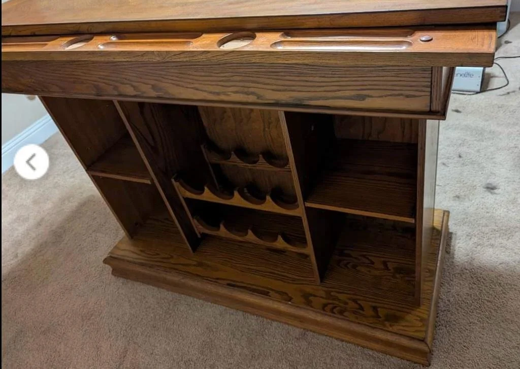 Solid Oak Wood Bar w Casino Table (6).jpeg