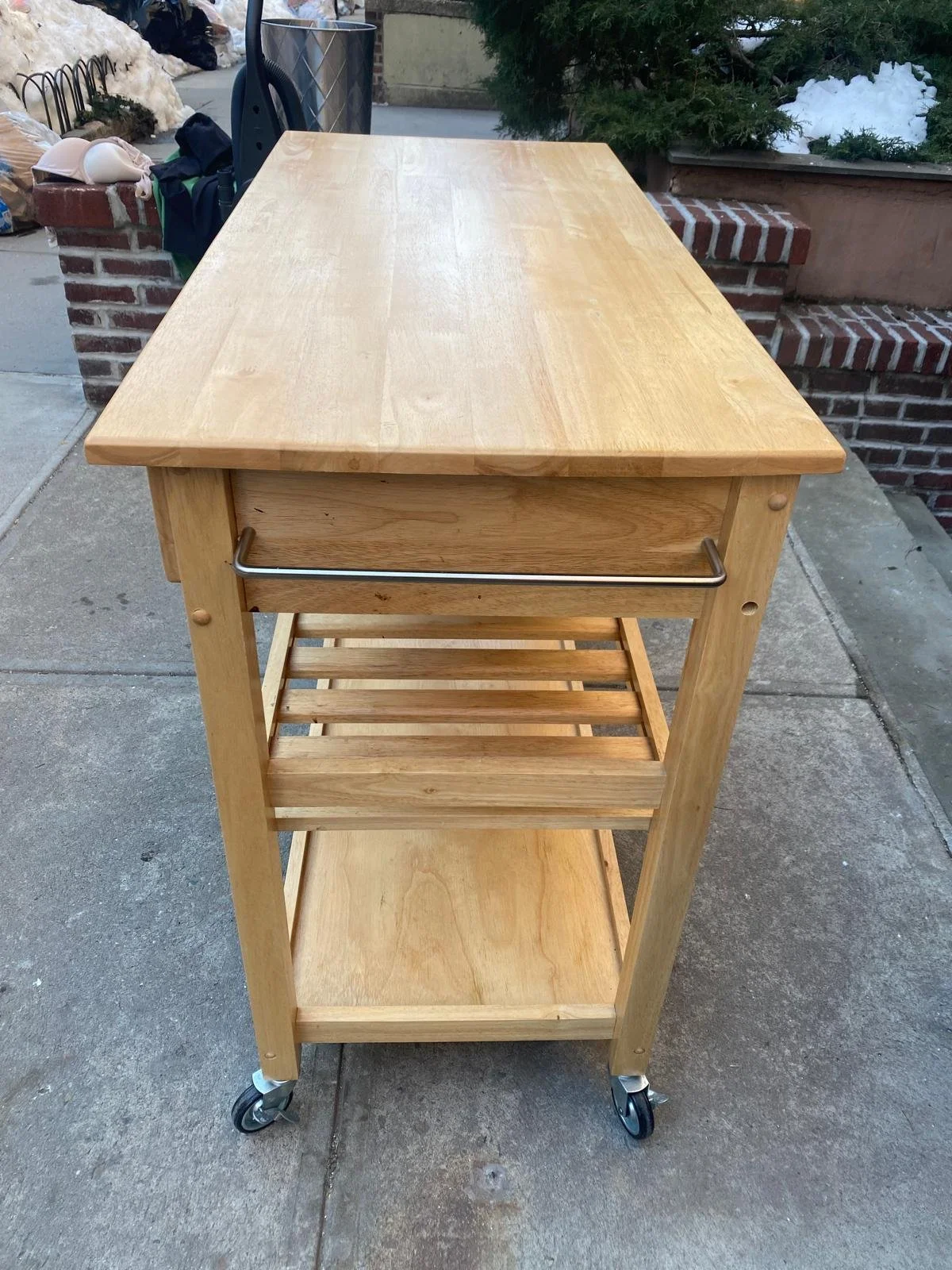 Solid Oak Wood 2 Drawer - 2 Shelf Kitchen Cart (2).jpeg