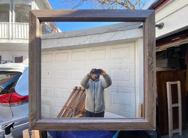 Grey Wood Mirror