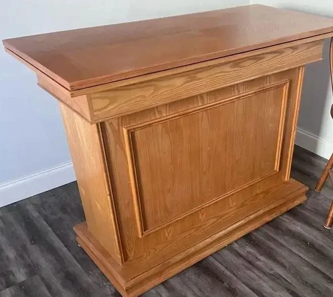 Solid Oak Wood Bar w Casino Table (3).jpeg