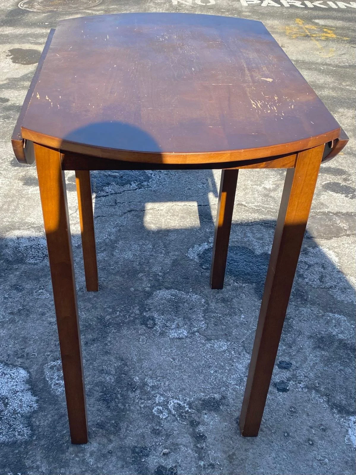 Solid Wood (Slightly Taller) Round Table with Dropping Extensions - SOLD