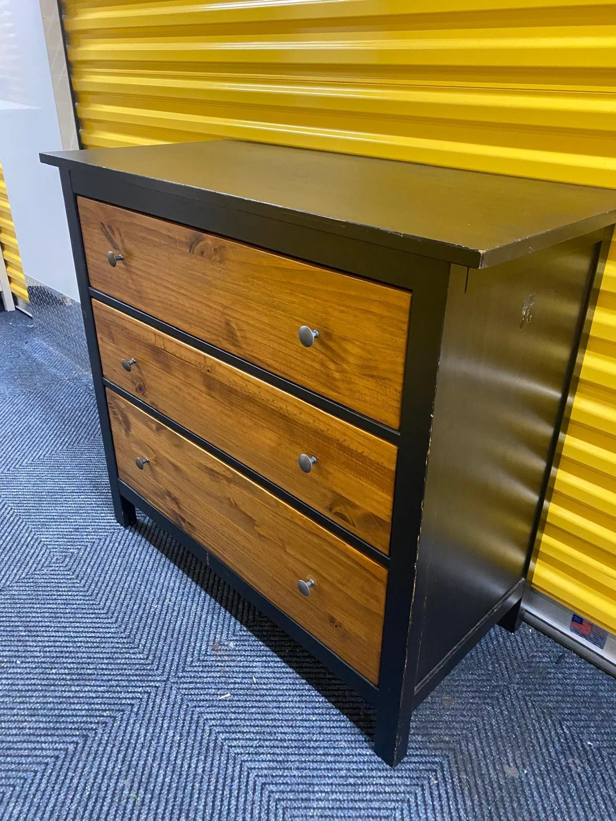 Solid Wood and Black Painted 3 Drawer Dresser (4).jpeg