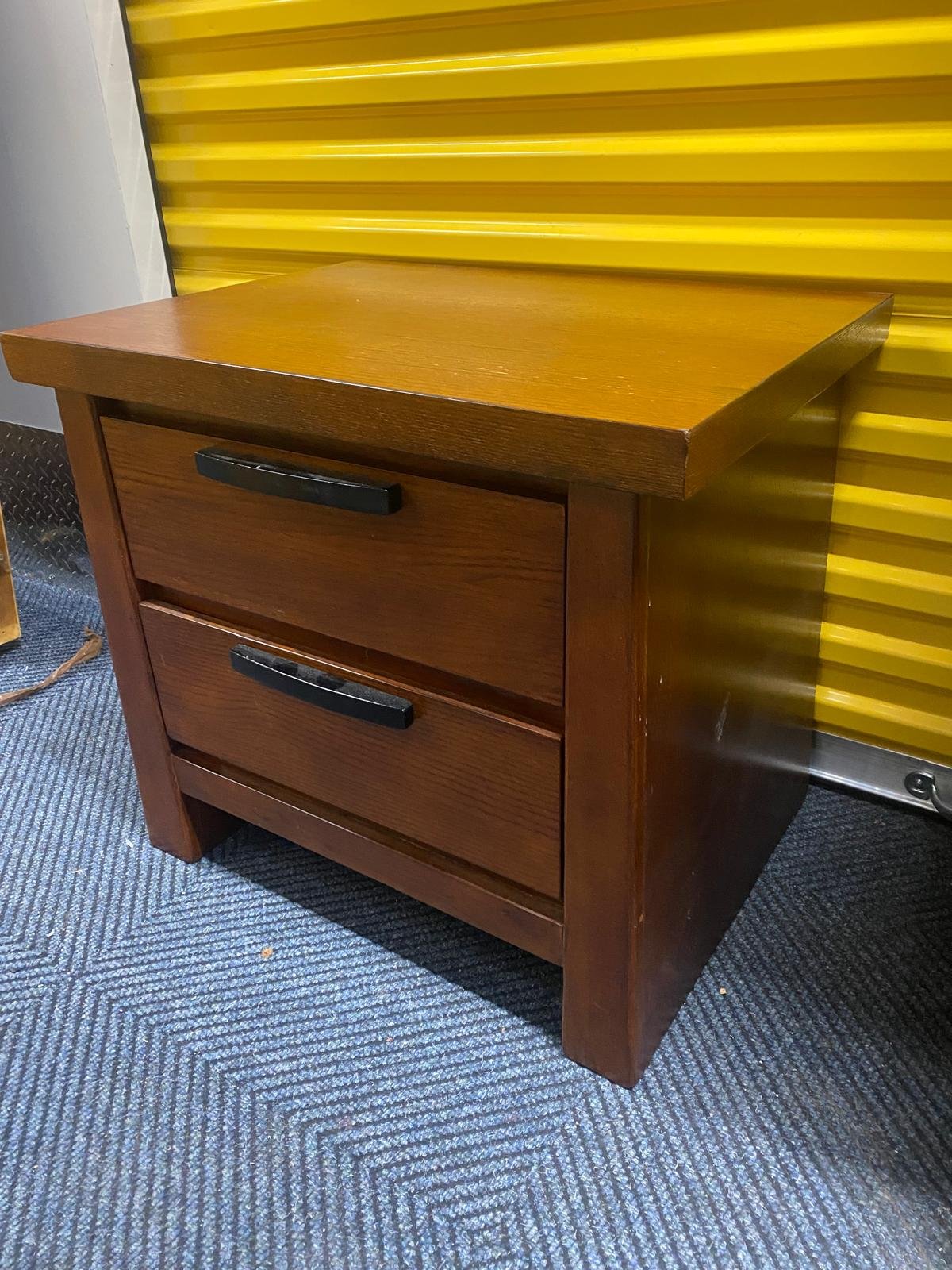 Small 2 Drawer Solid Oak Side Table