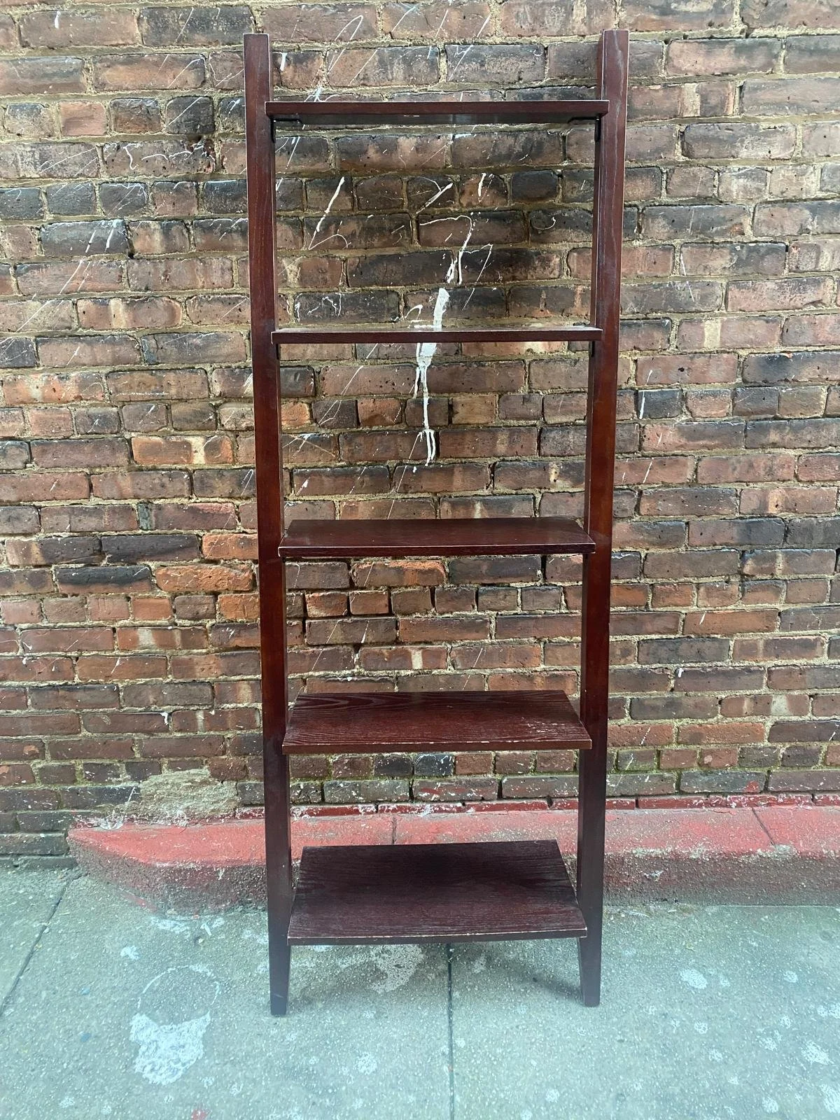 Solid Wood Cherry Leaning Bookshelf.jpg