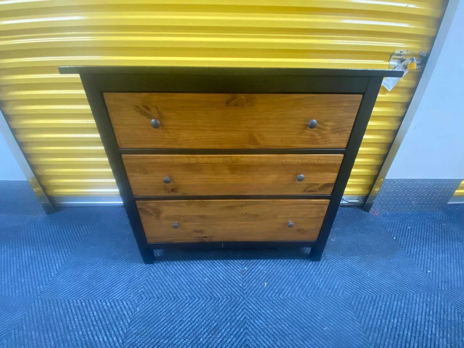 Solid Wood and Black Painted 3 Drawer Dresser.jpeg