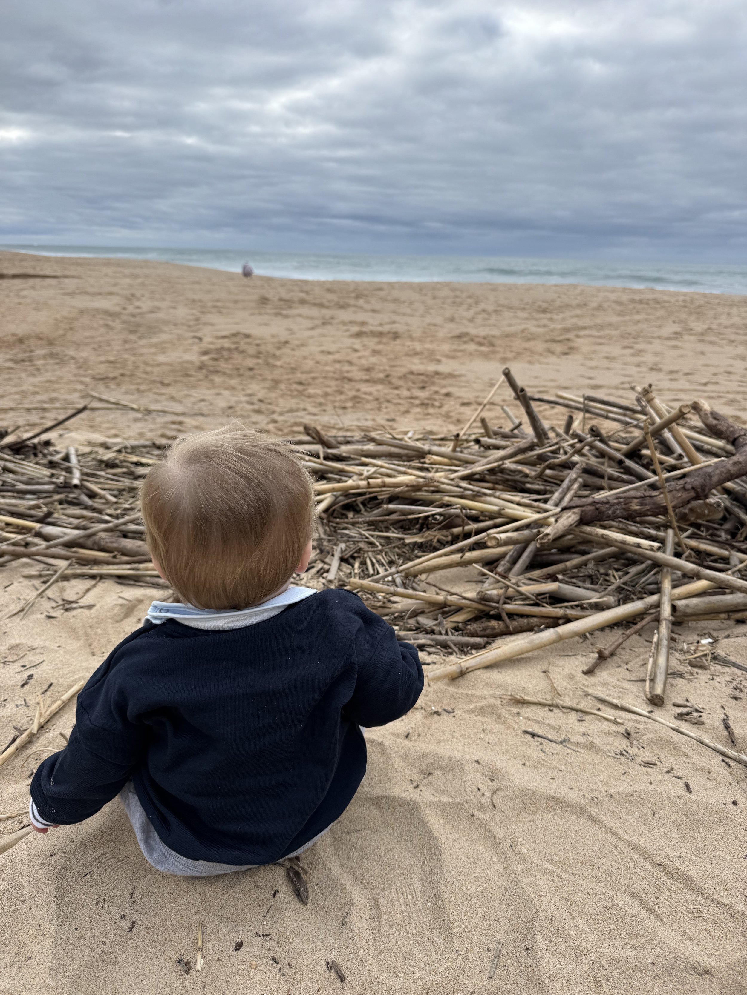 baby on the beach in portugal