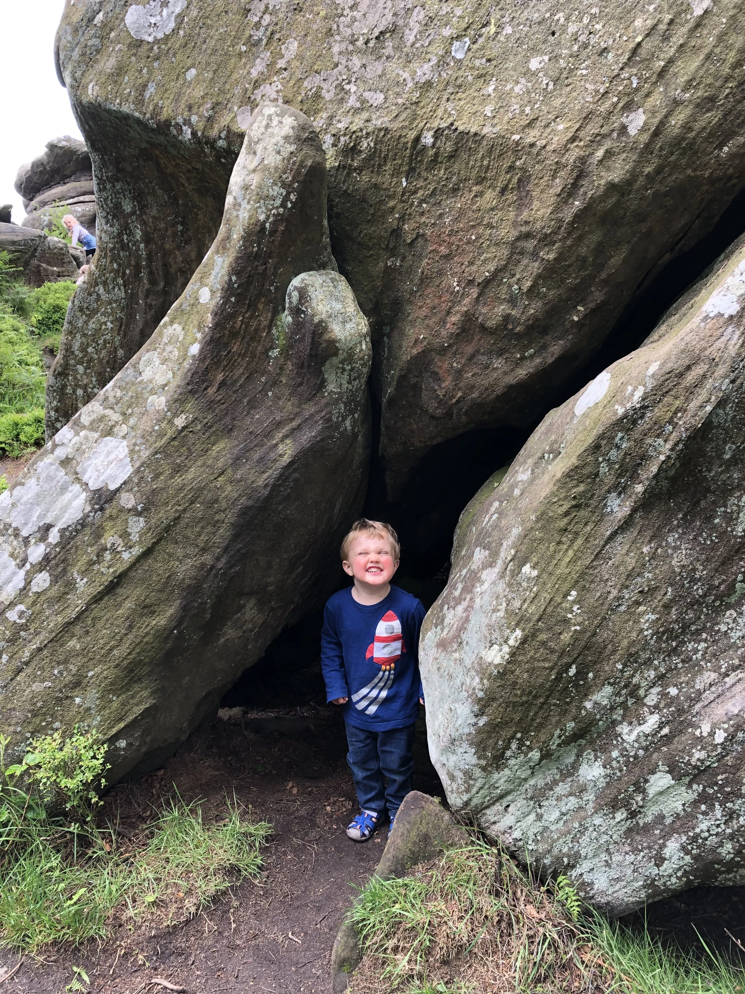 child at brimham rocks north yorkshire