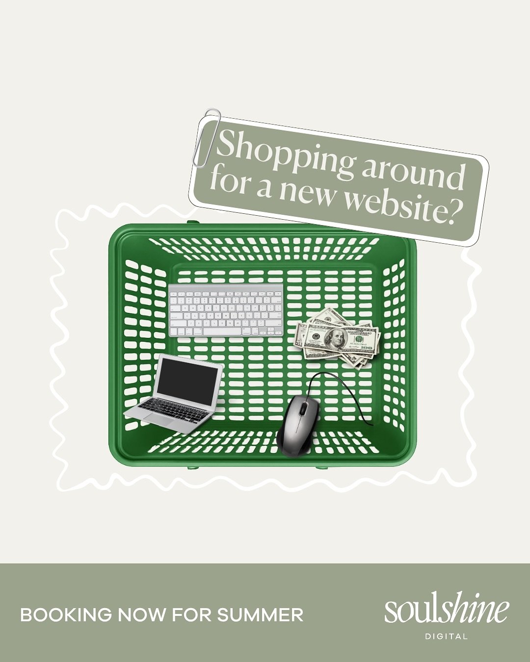 👀 Been shopping around for a new website?

🛒 Add to basket: calm, clean design + a team that actually gets it.

Let&rsquo;s be honest, if your site still looks like a time capsule from 2009 (fonts screaming, colours clashing, people clicking off in