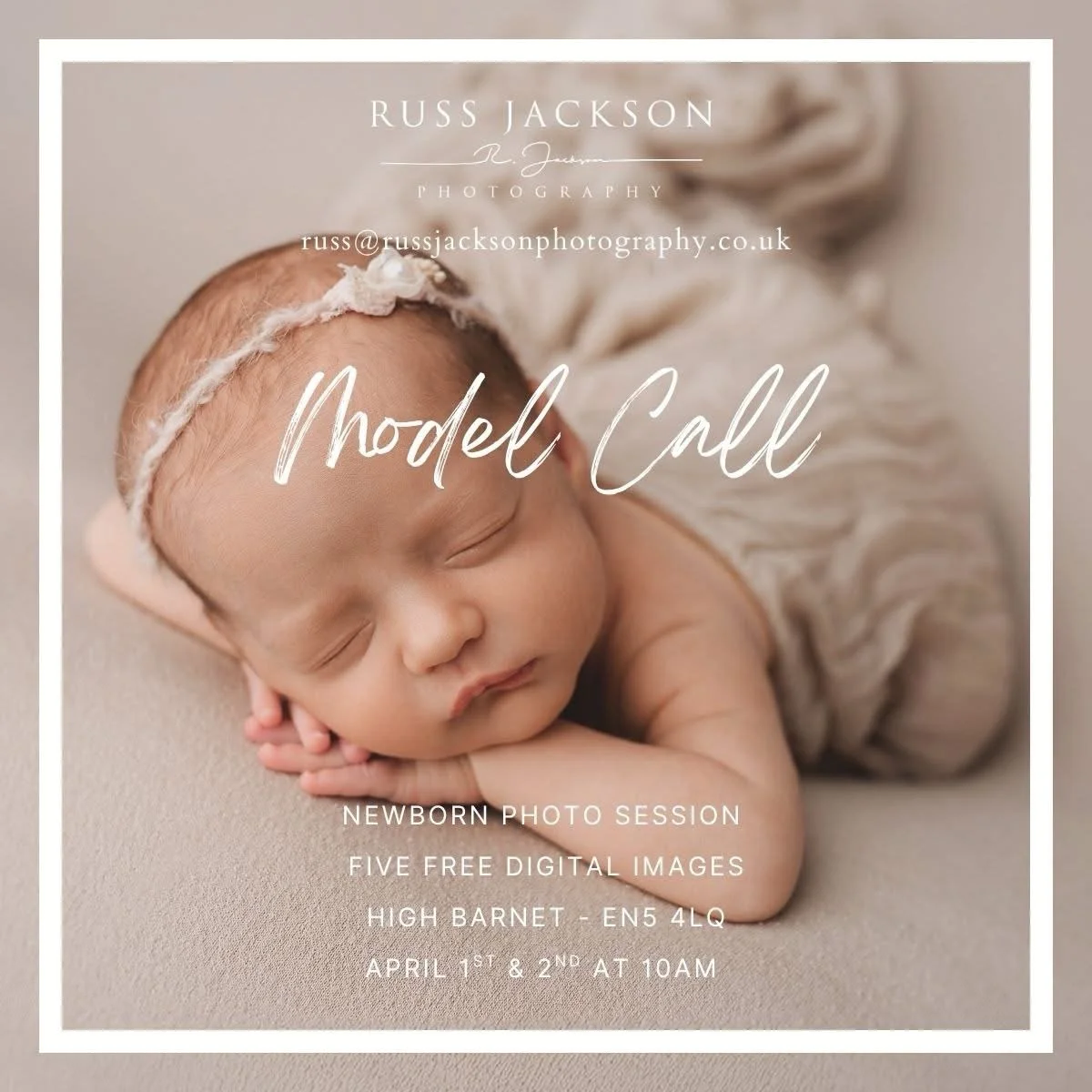 Hi Mums 👋

I&rsquo;m looking for 2 newborn babies (7&ndash;21 days old) for a FREE professional photoshoot this week in High Barnet.

This is part of a guided training day, where I demonstrate newborn photography and how I do it safely and professio